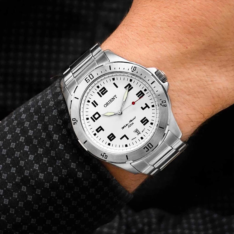 Relógio Orient Masculino Prata Prova D'água