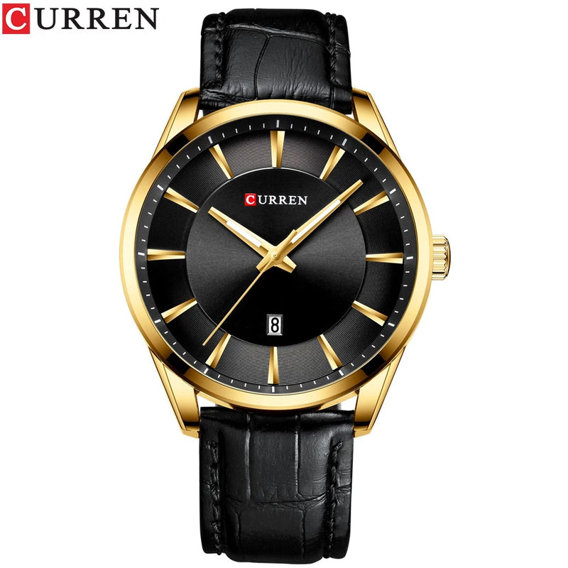 Curren Relógio Masculino Quartz Impermeável Casual Negócios Pulseira De Couro