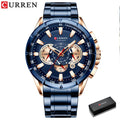 Curren Homens Relógios Aço esporte pulso Inoxidável Top Luxo Marca Militar Moda à prova d'água Ponteiros Luminosos