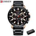 Curren Homens Relógios Aço esporte pulso Inoxidável Top Luxo Marca Militar Moda à prova d'água Ponteiros Luminosos